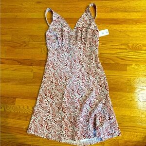 A&F Red paisley pattern dress NWT